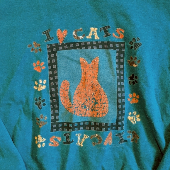 Vintage 90s Cat Sweatshirt Crewneck - Picture 3 of 6